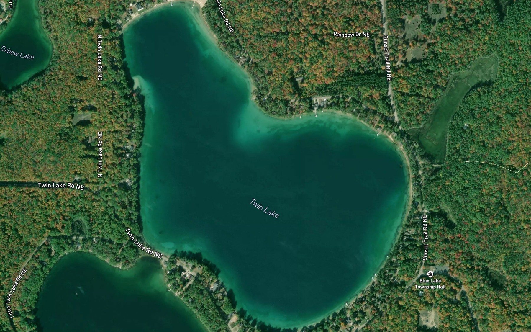 Satellite map of the Twin Lake