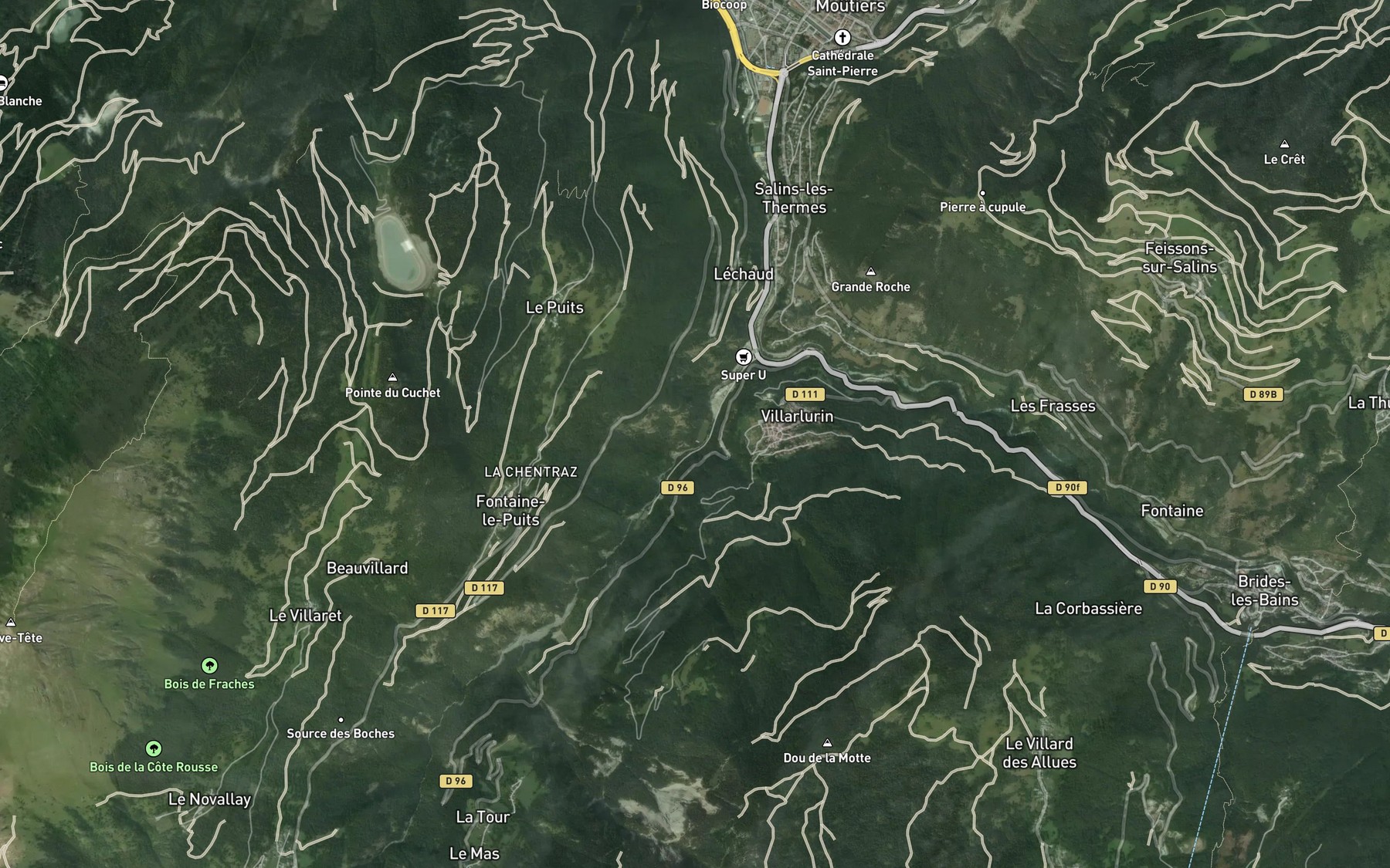 Satellite map of the Doron de Belleville