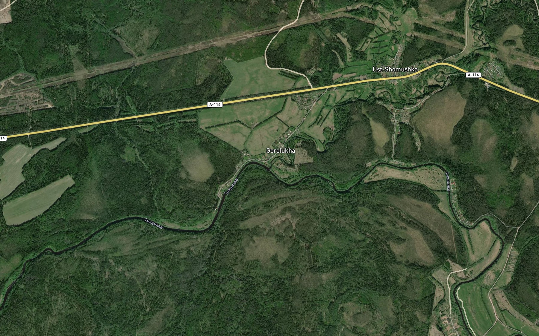 Satellite map of the Shomushka