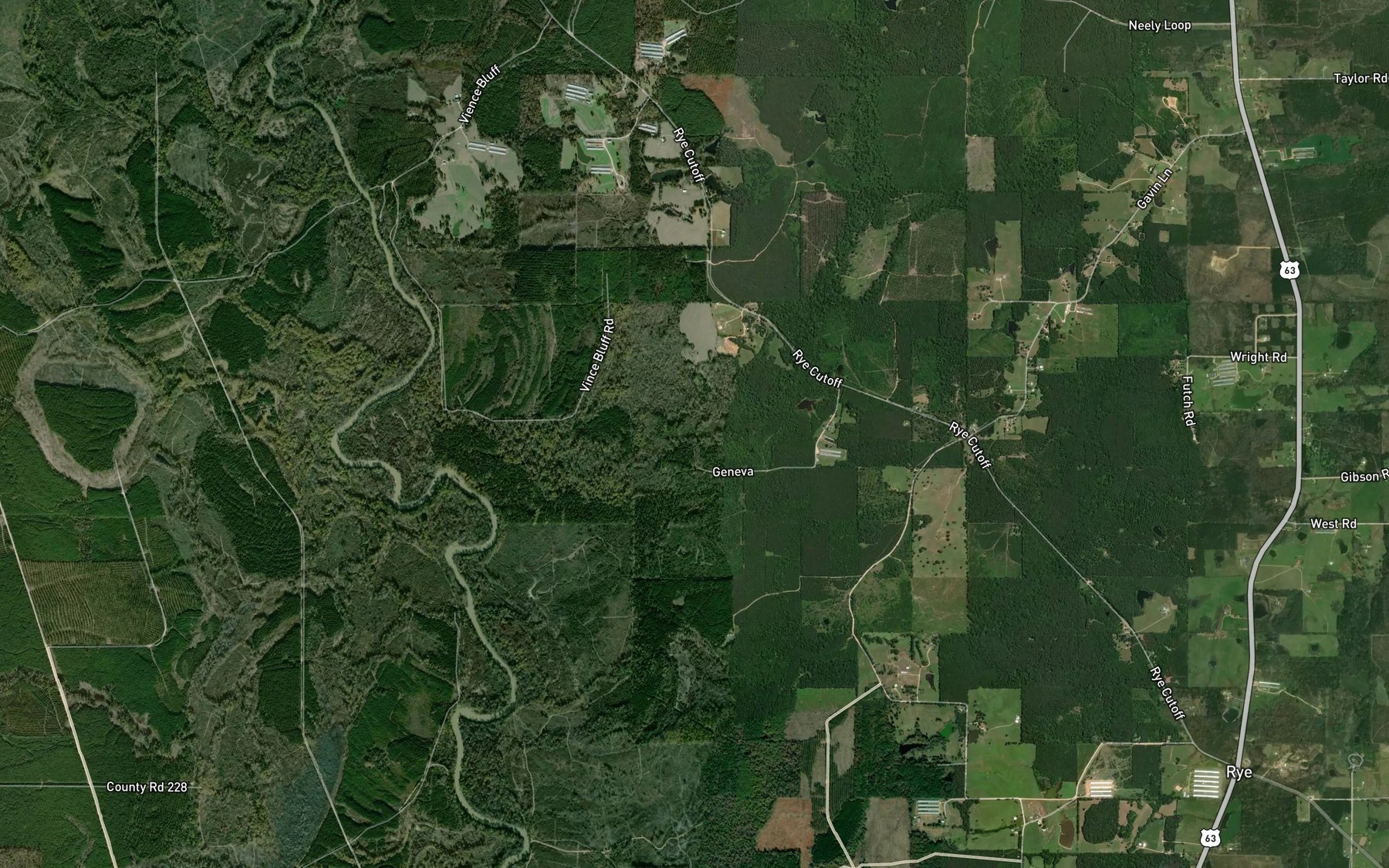 Satellite map of the Little Blakey Creek
