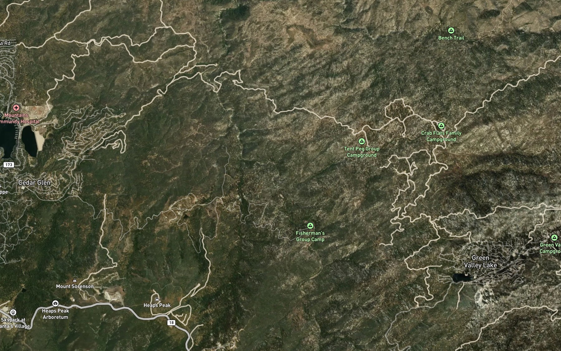 Satellite map of the Crab Creek