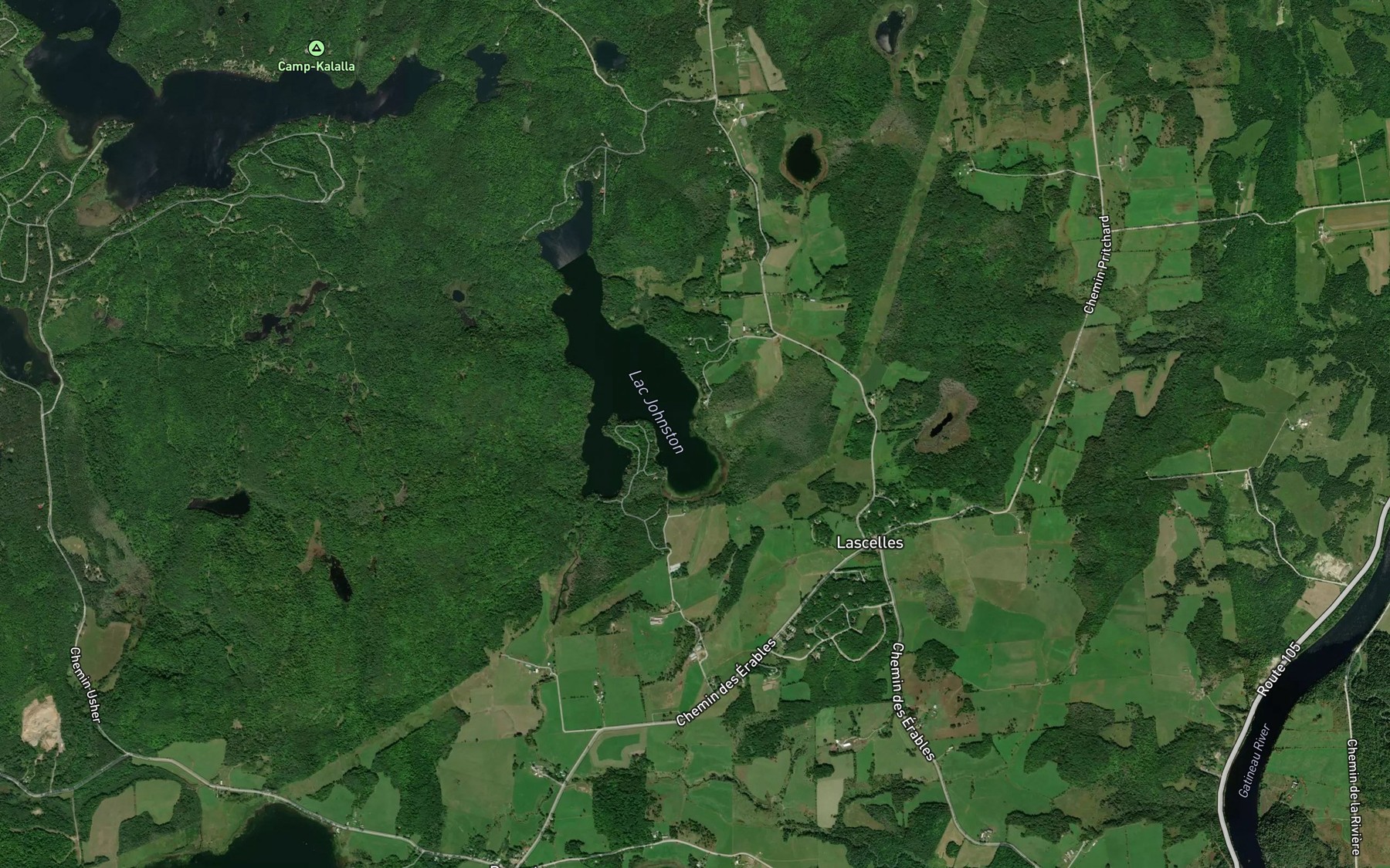 Satellite map of the Ruisseau Norman-Moore