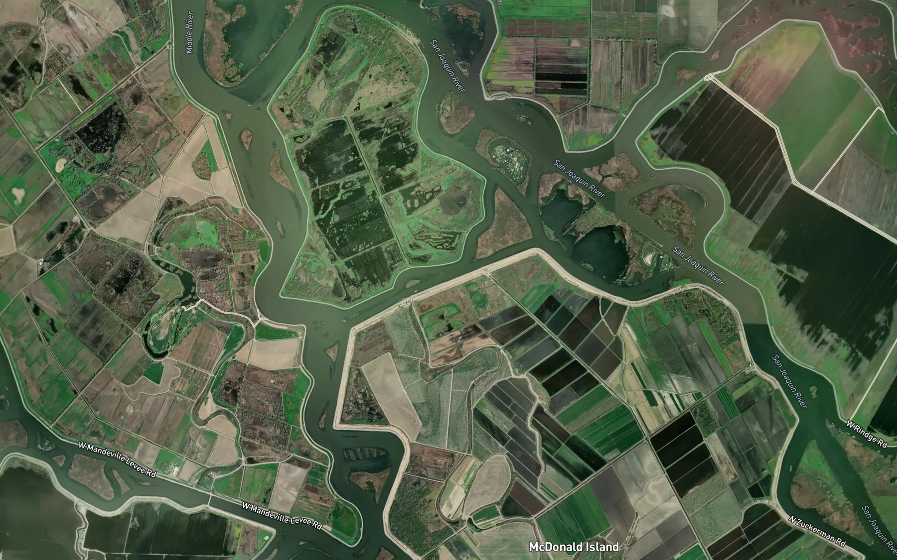 Satellite map of the Columbia Cut