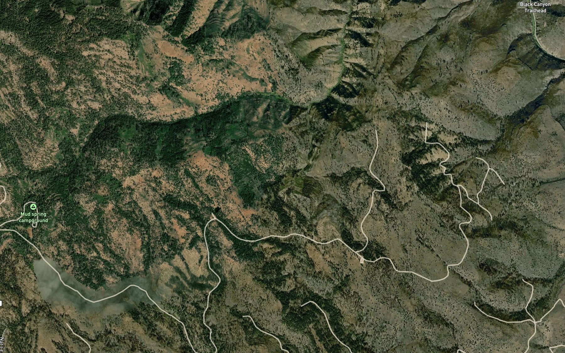 Satellite map of the Thicket Reservoir