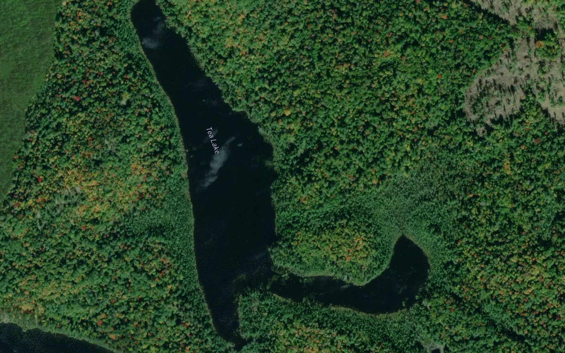 Satellite map of the Tea Lake