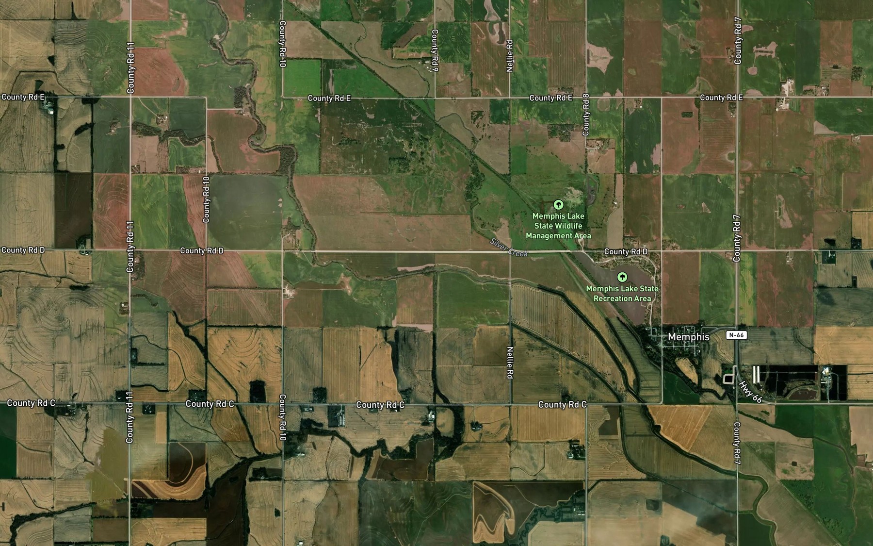 Satellite map of the Mosquito Creek