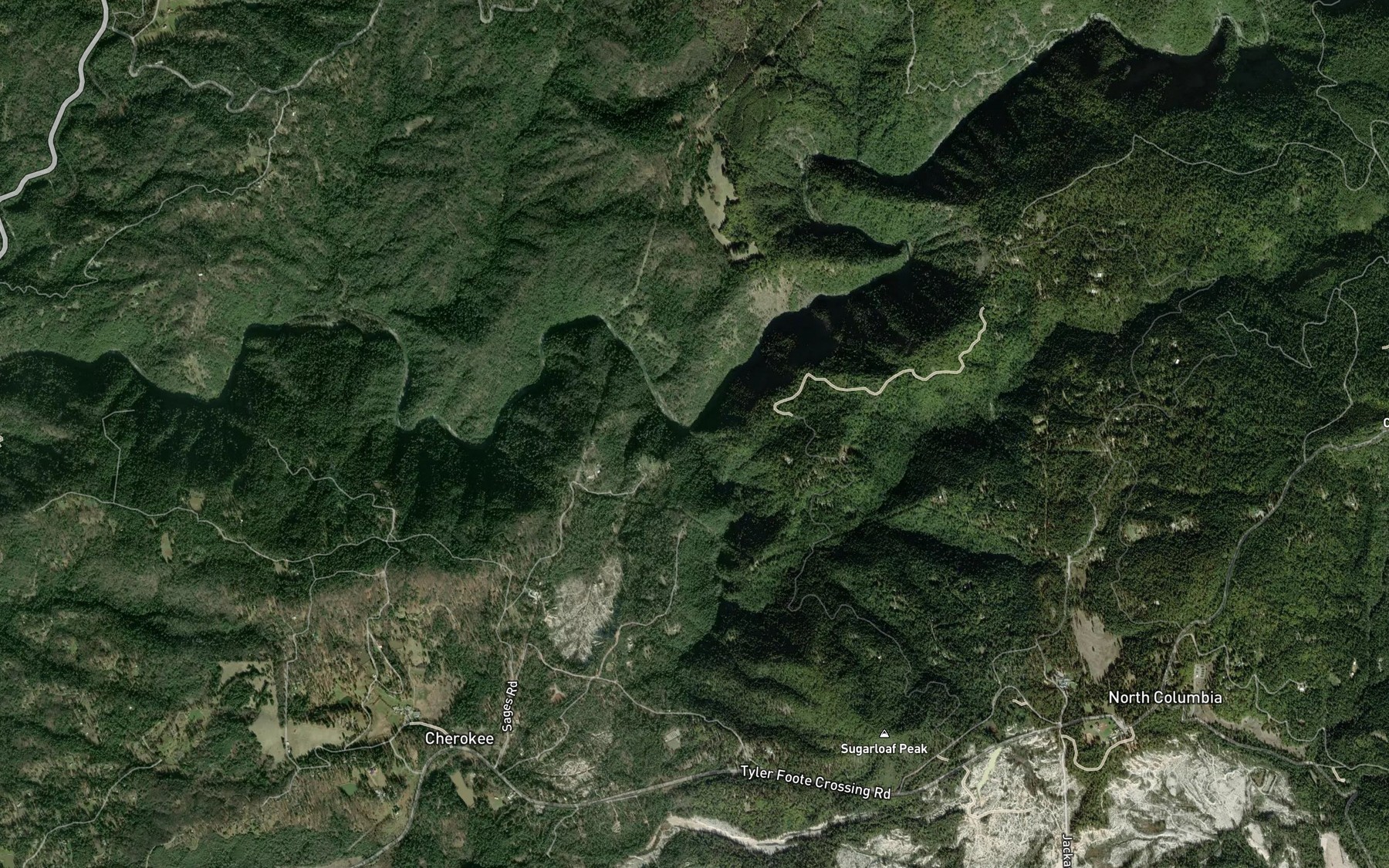Satellite map of the Grizzly Creek