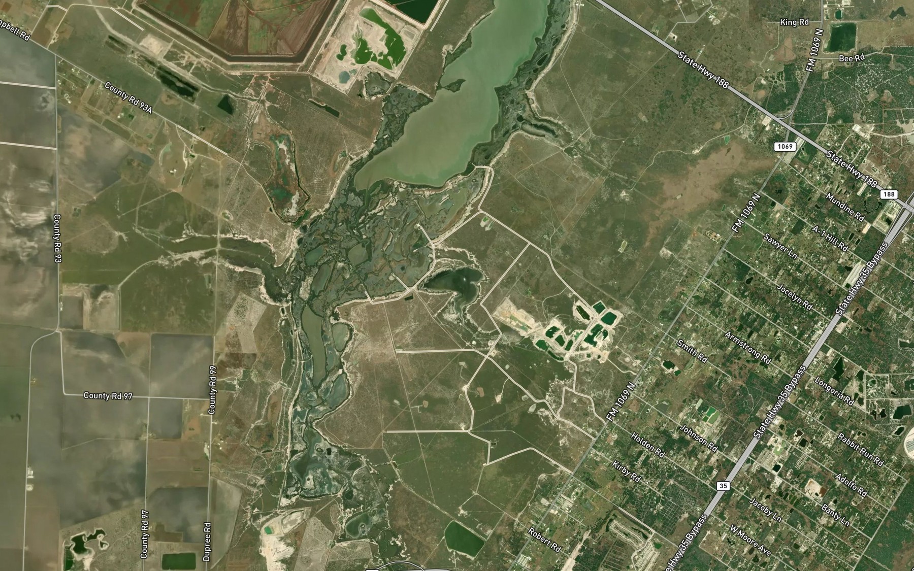 Satellite map of the Fresh Water Lake