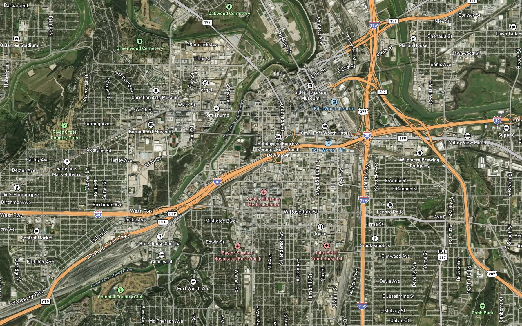 Satellite map of the Cold Springs