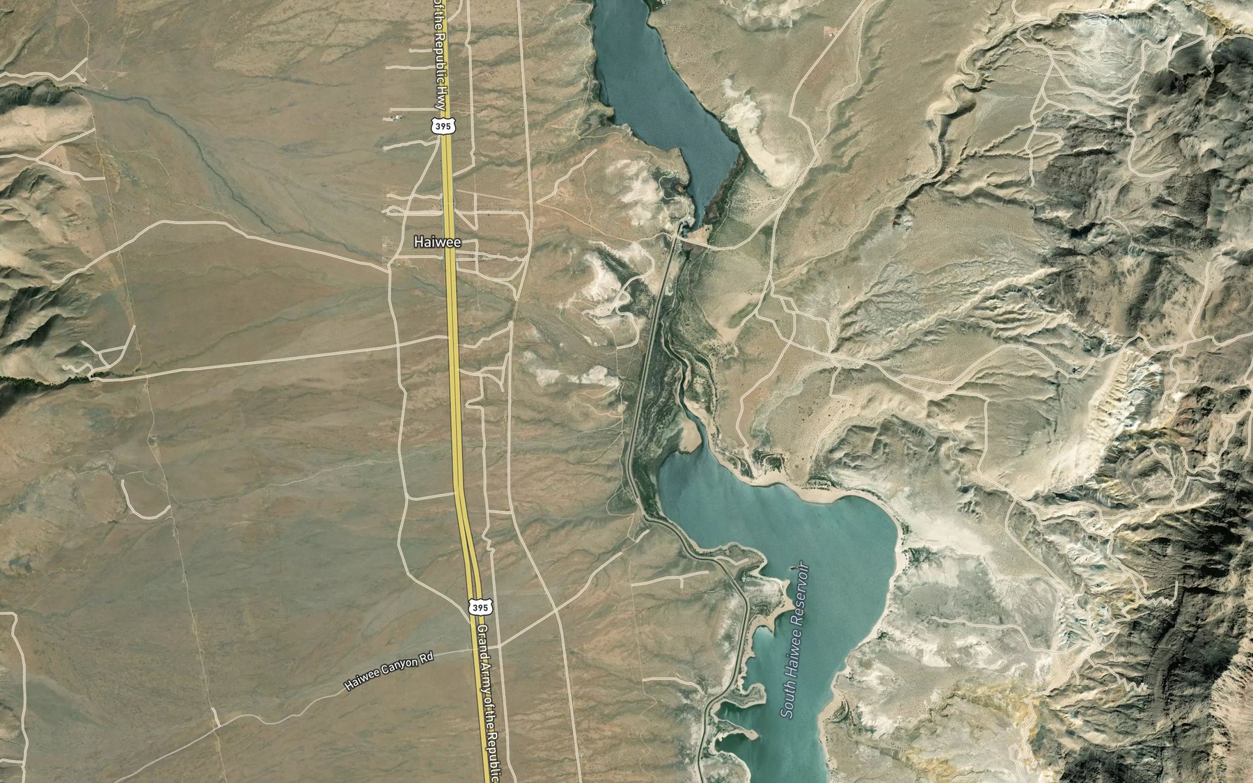 Satellite map of the Hogback Creek