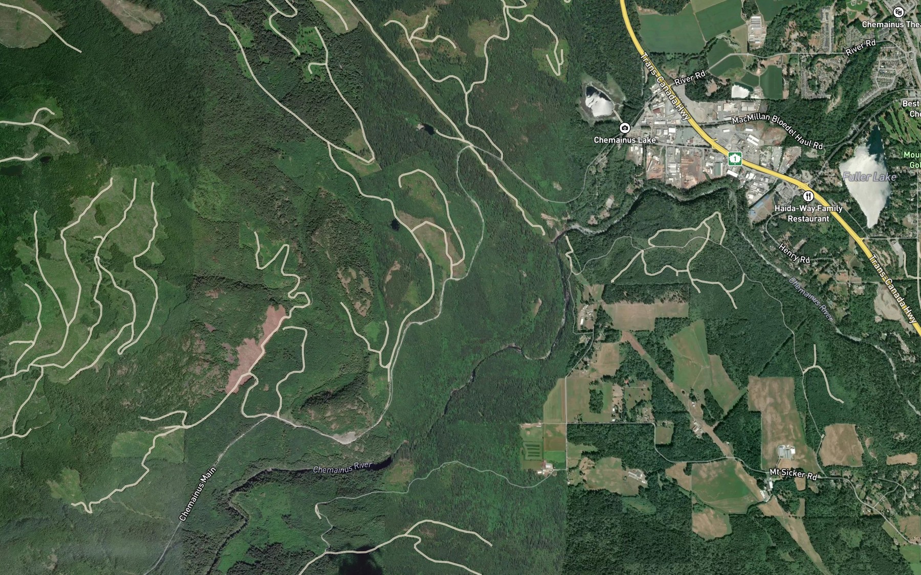 Satellite map of the Banon Creek