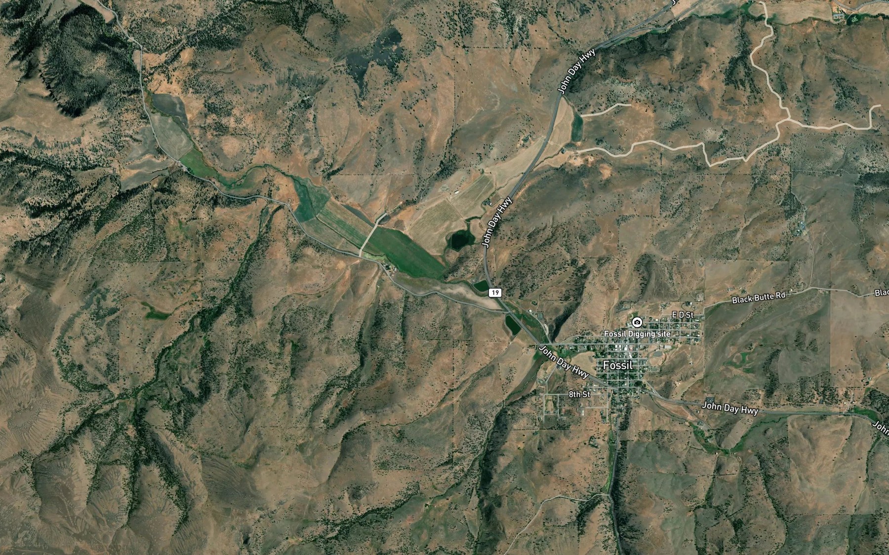 Satellite map of the Butte Creek