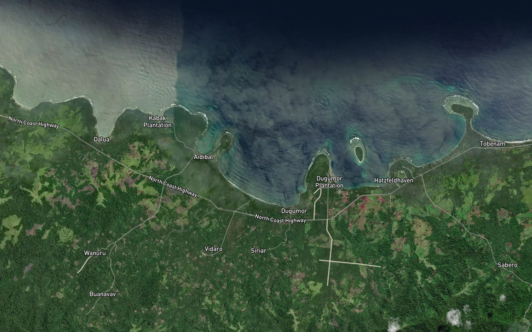Satellite map of the Dugumur Bay