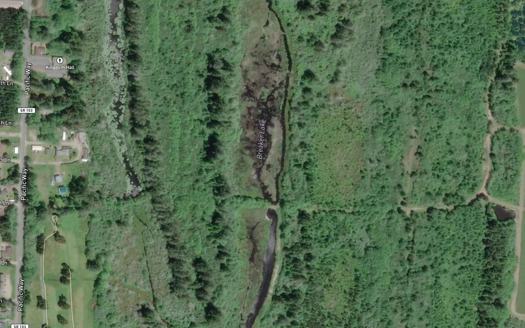 Satellite map of the Breaker Lake