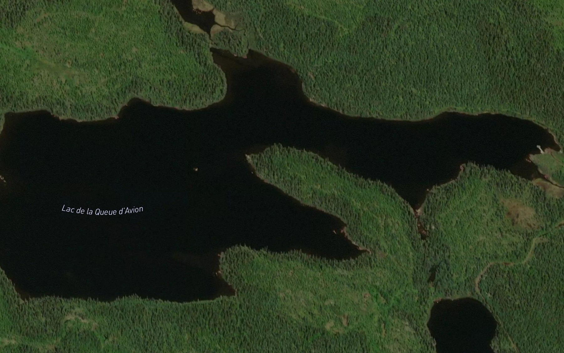 Satellite map of the Lac de la Queue d'Avion