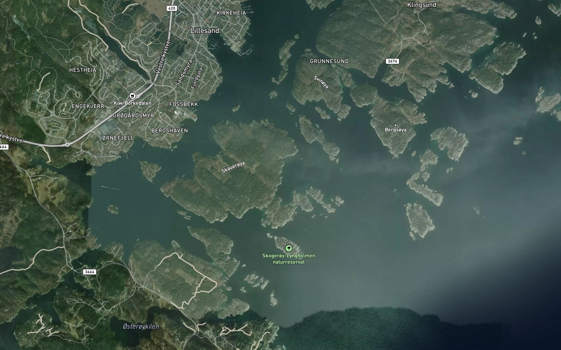 Satellite map of the Bjorneviga