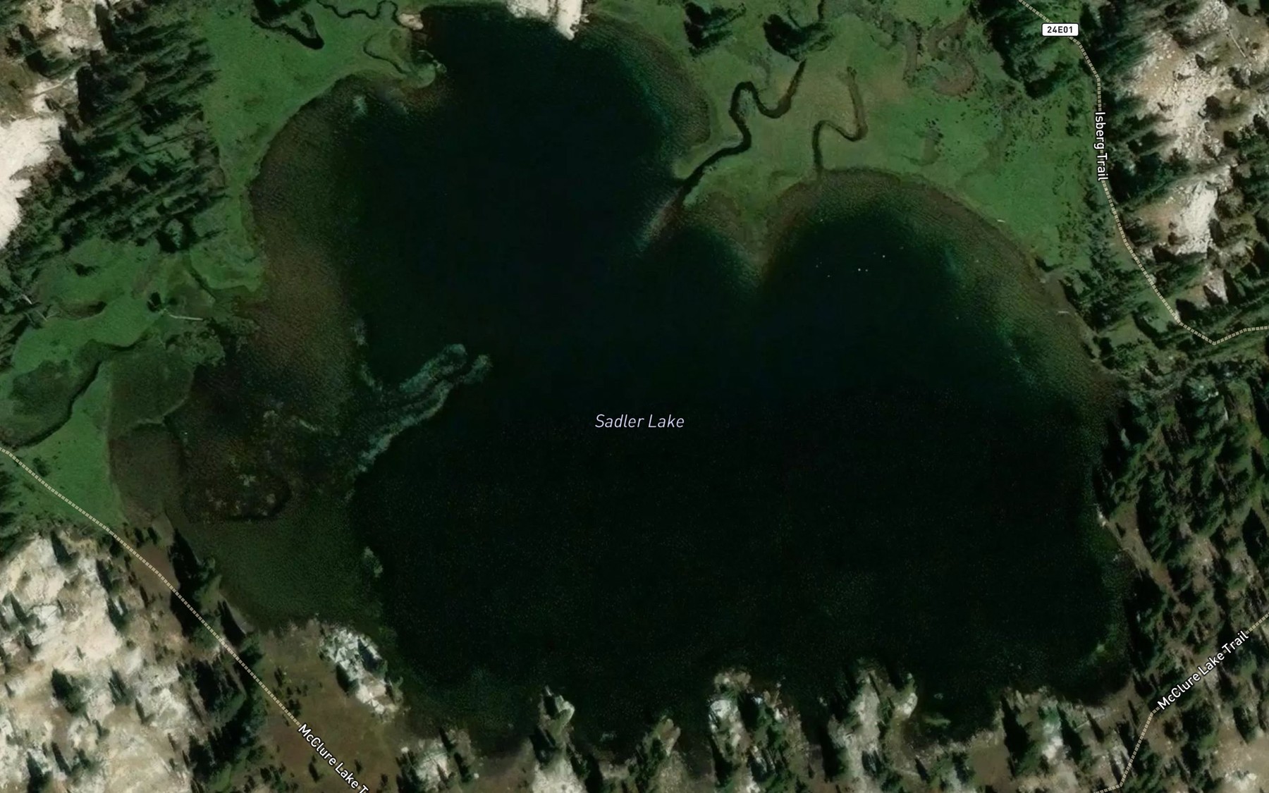 Satellite map of the Sadler Lake
