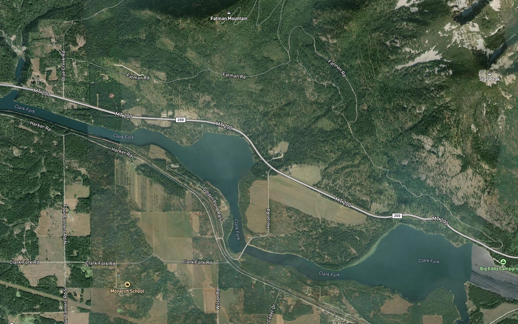 Satellite map of the Dead Horse Creek