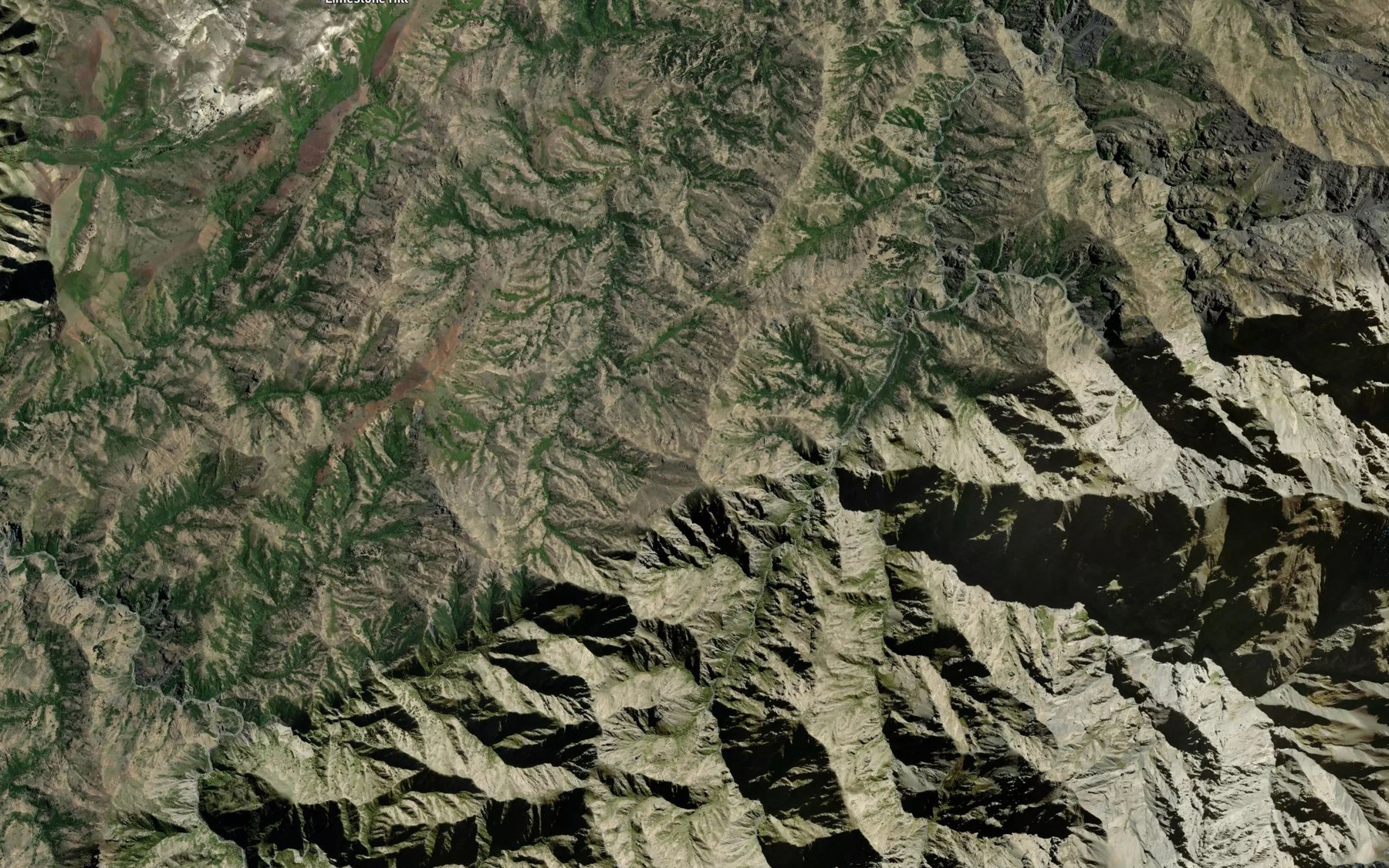 Satellite map of the Dubious Stream
