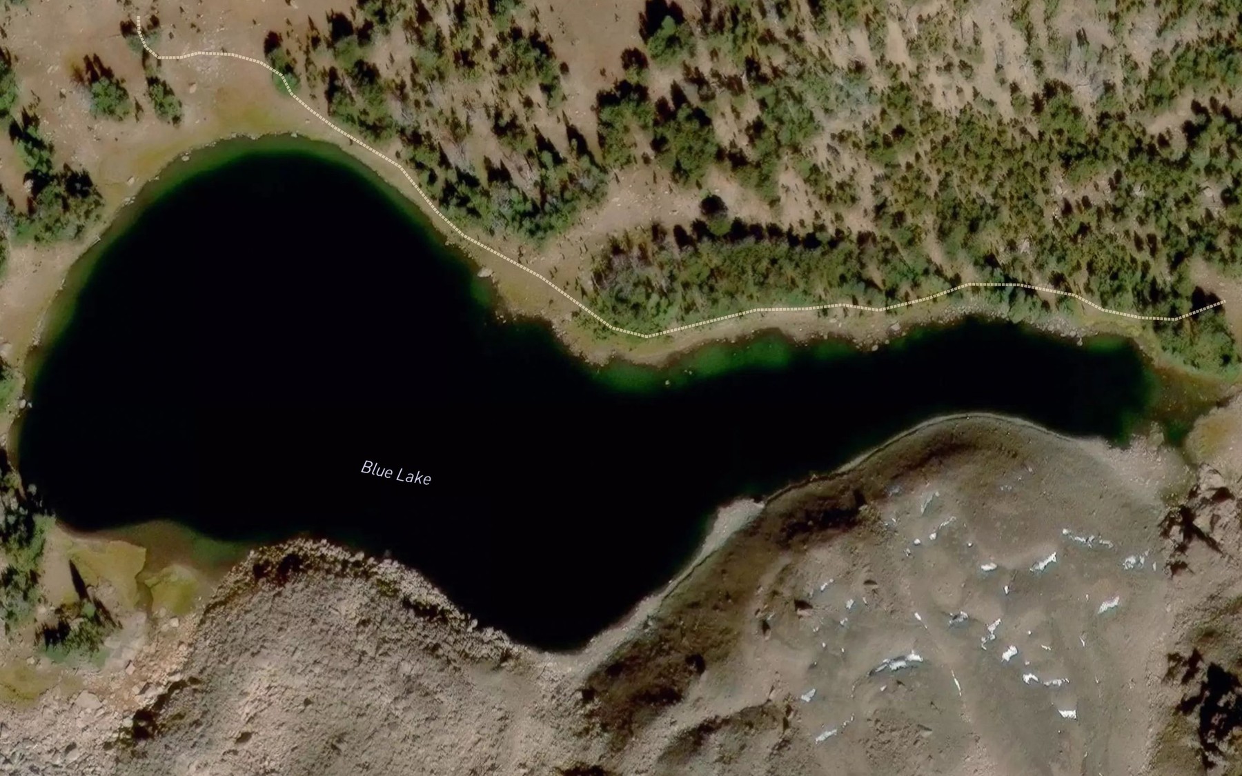 Satellite map of the Blue Lake