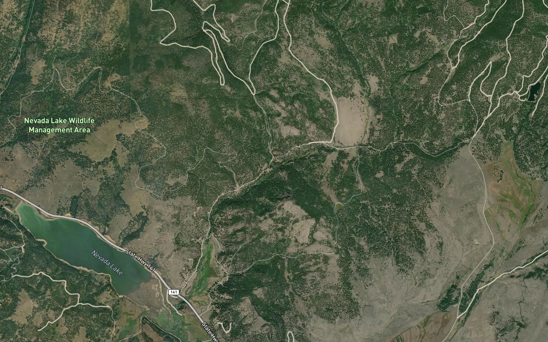Satellite map of the Clear Creek