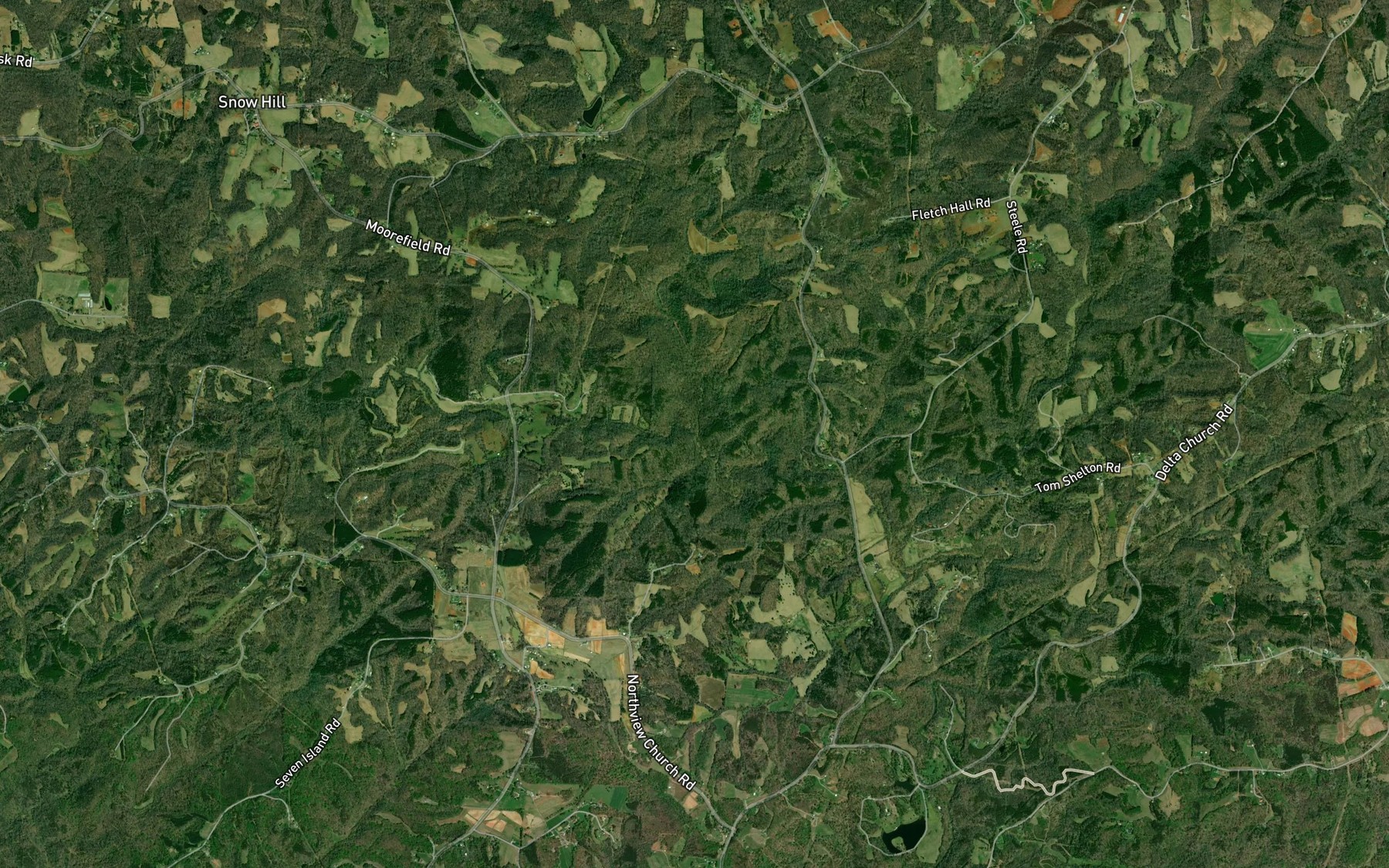 Satellite map of the Little Snow Creek