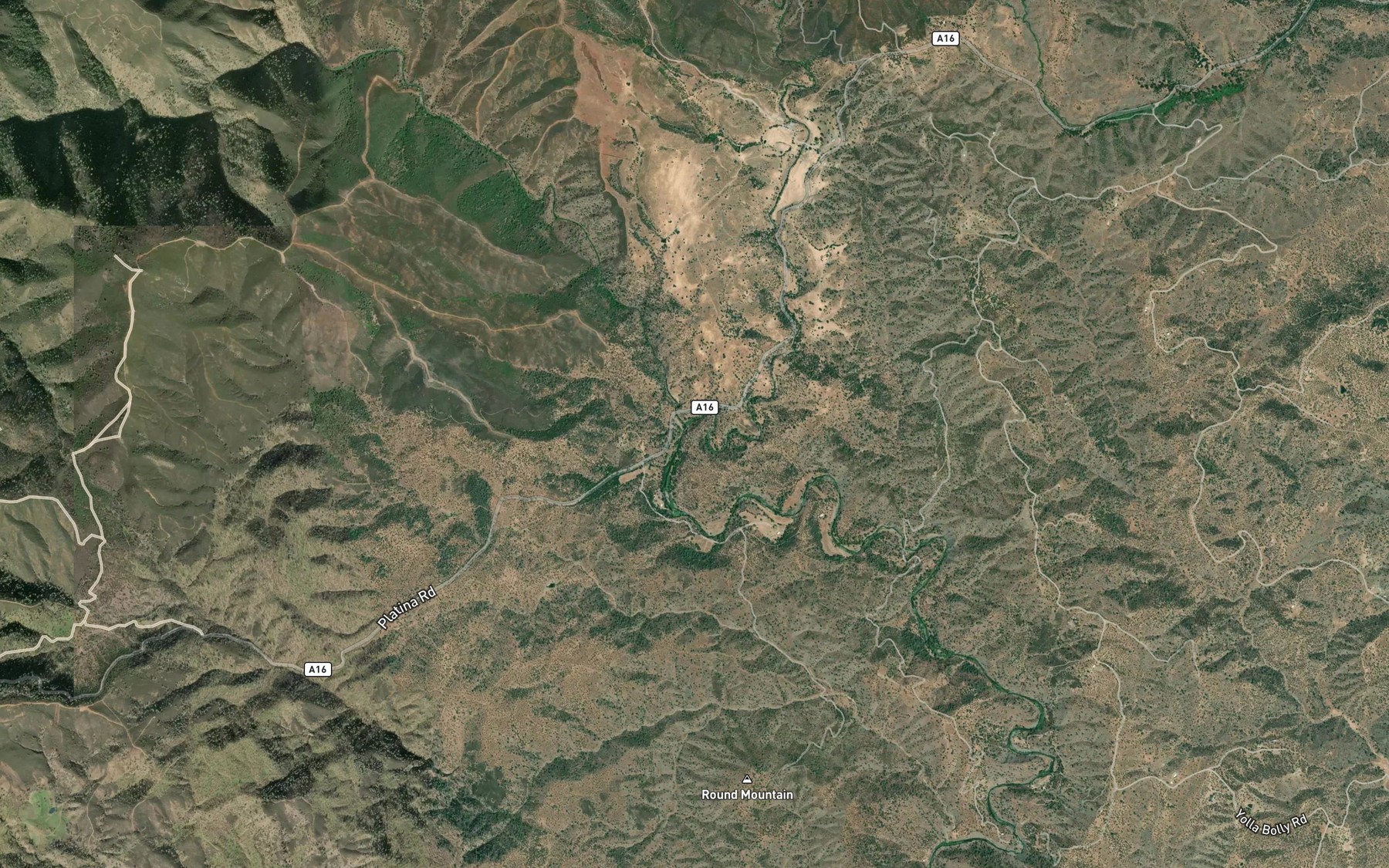 Satellite map of the Duncan Creek