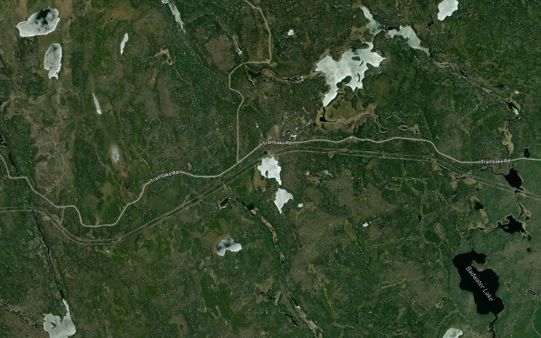 Satellite map of the Harvey Lake