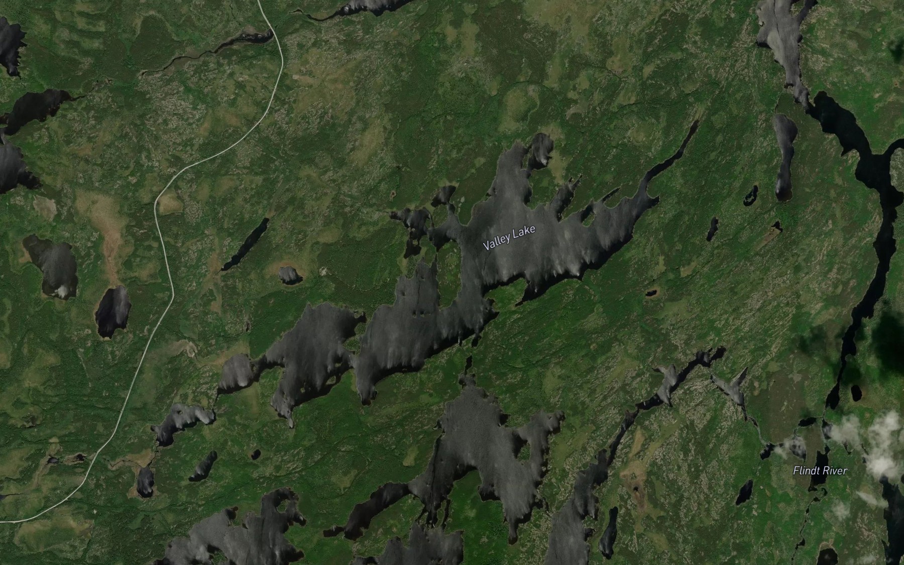 Satellite map of the Valley Lake