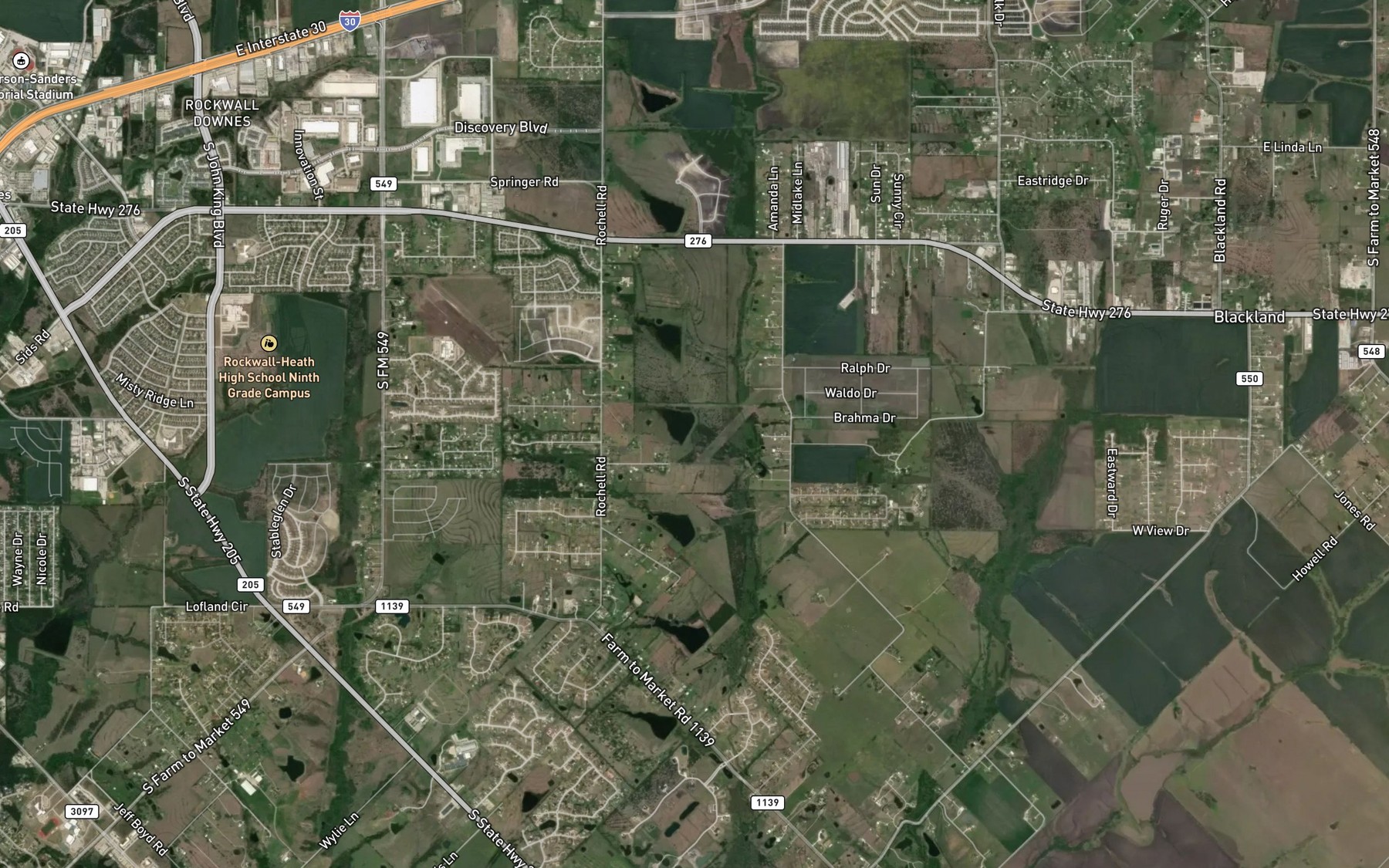Satellite map of the Soil Conservation Service Site 4 Reservoir