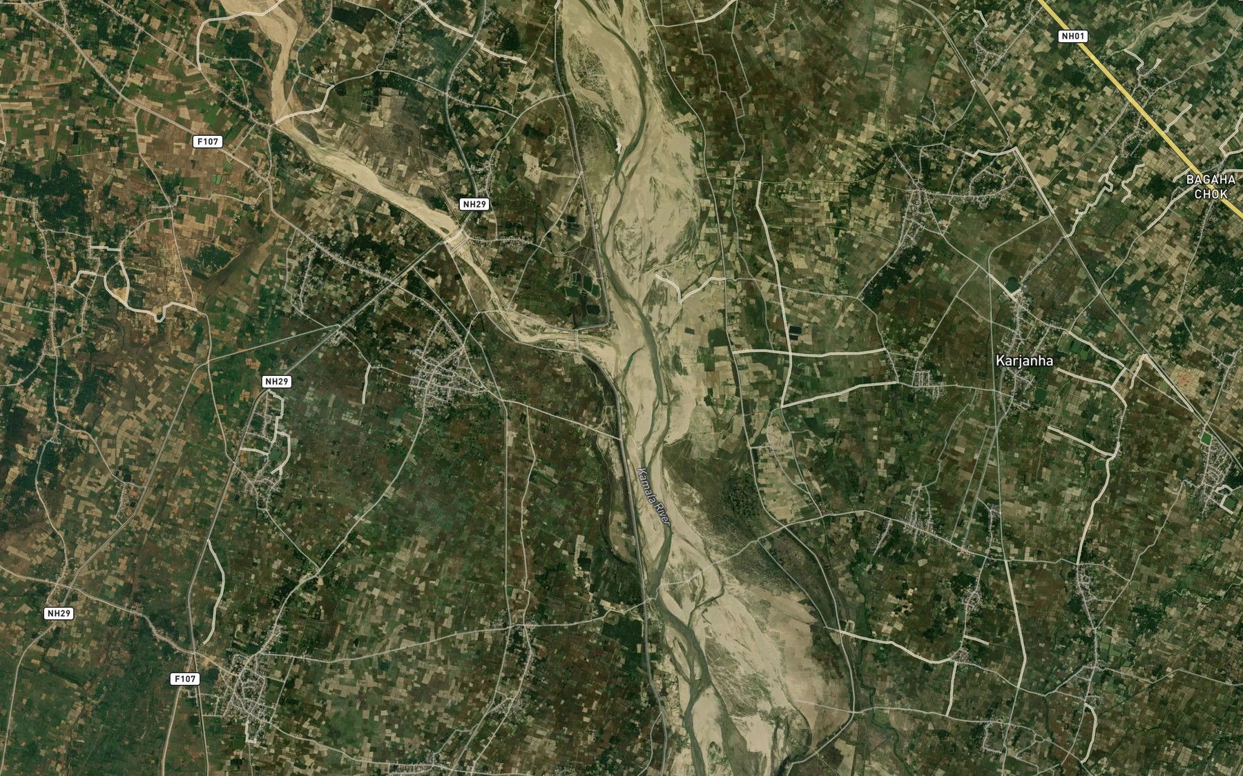 Satellite map of the Charnath Khola