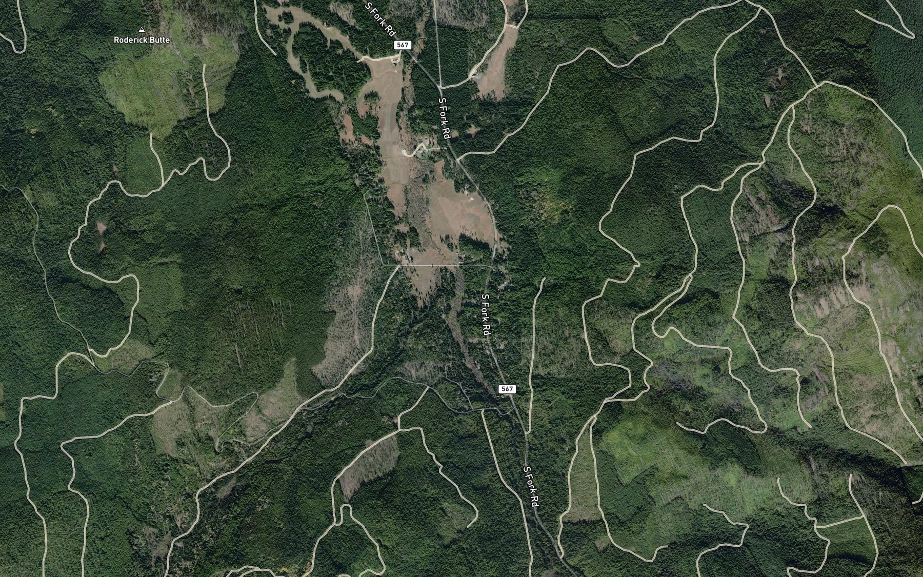 Satellite map of the Fix Creek