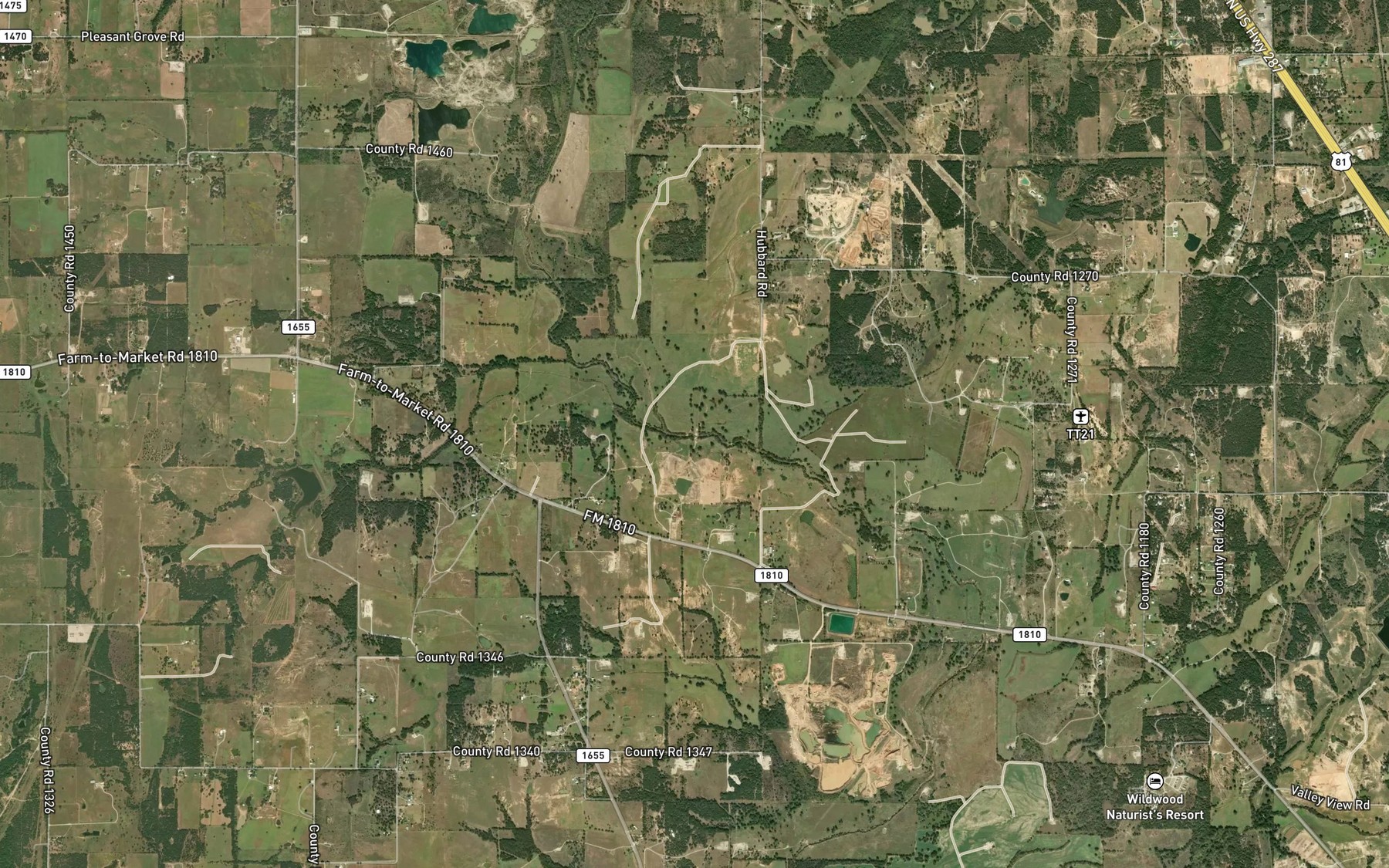 Satellite map of the Briar Branch