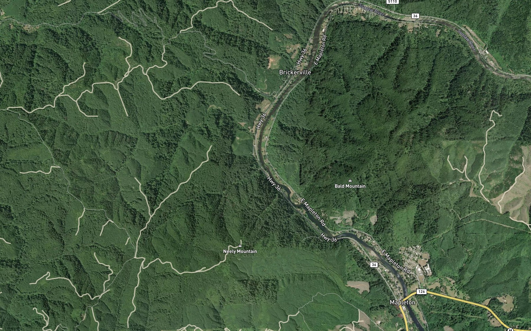 Satellite map of the Berkshire Creek