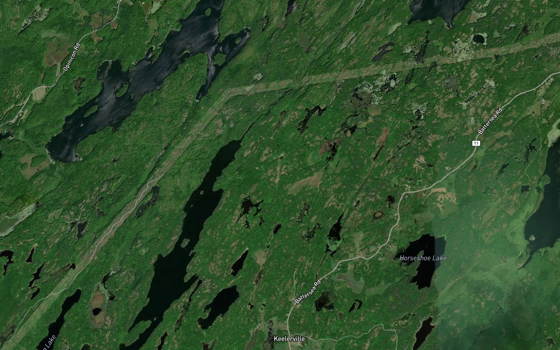 Satellite map of the Loughborough Lake Creek