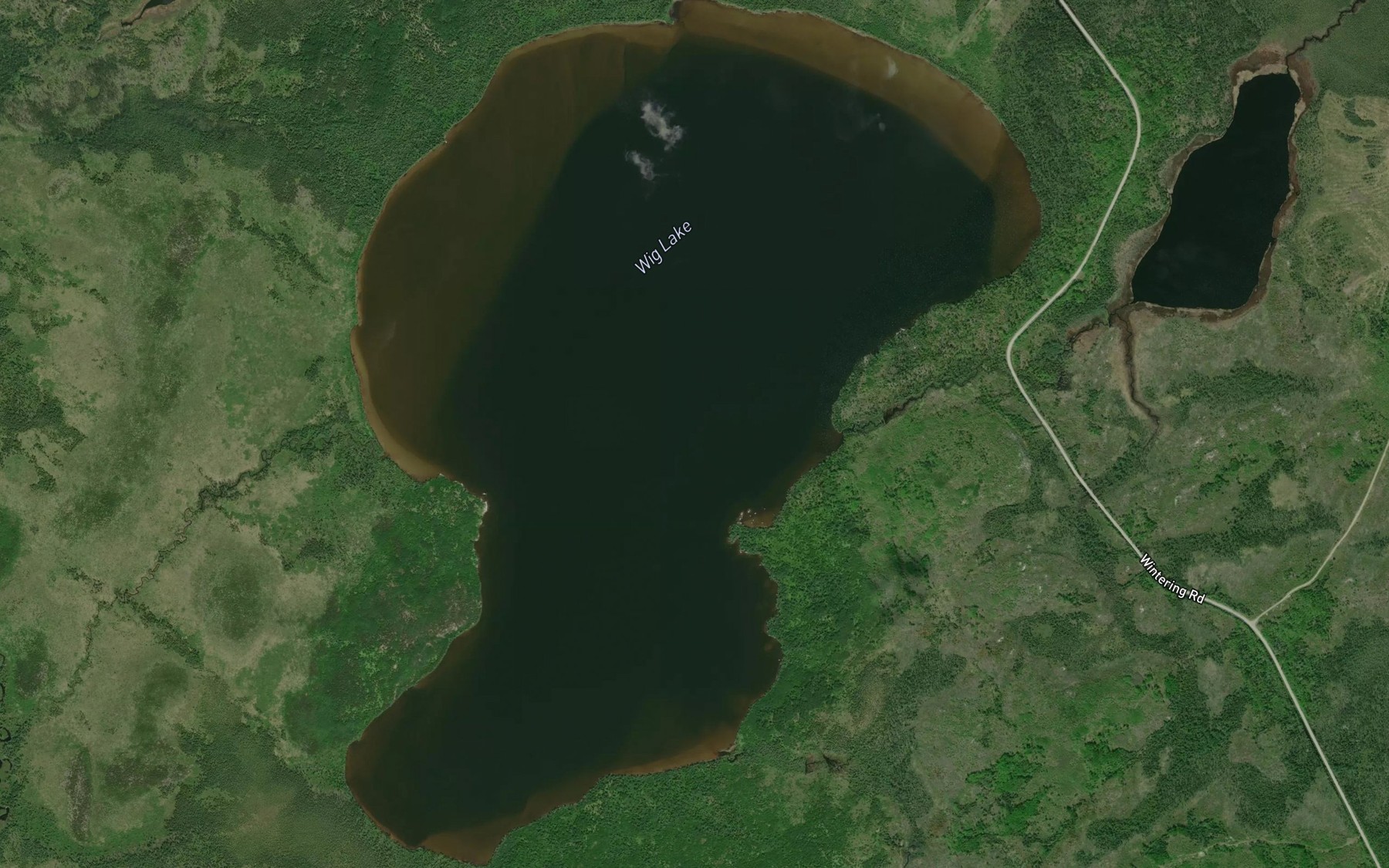 Satellite map of the Wig Lake