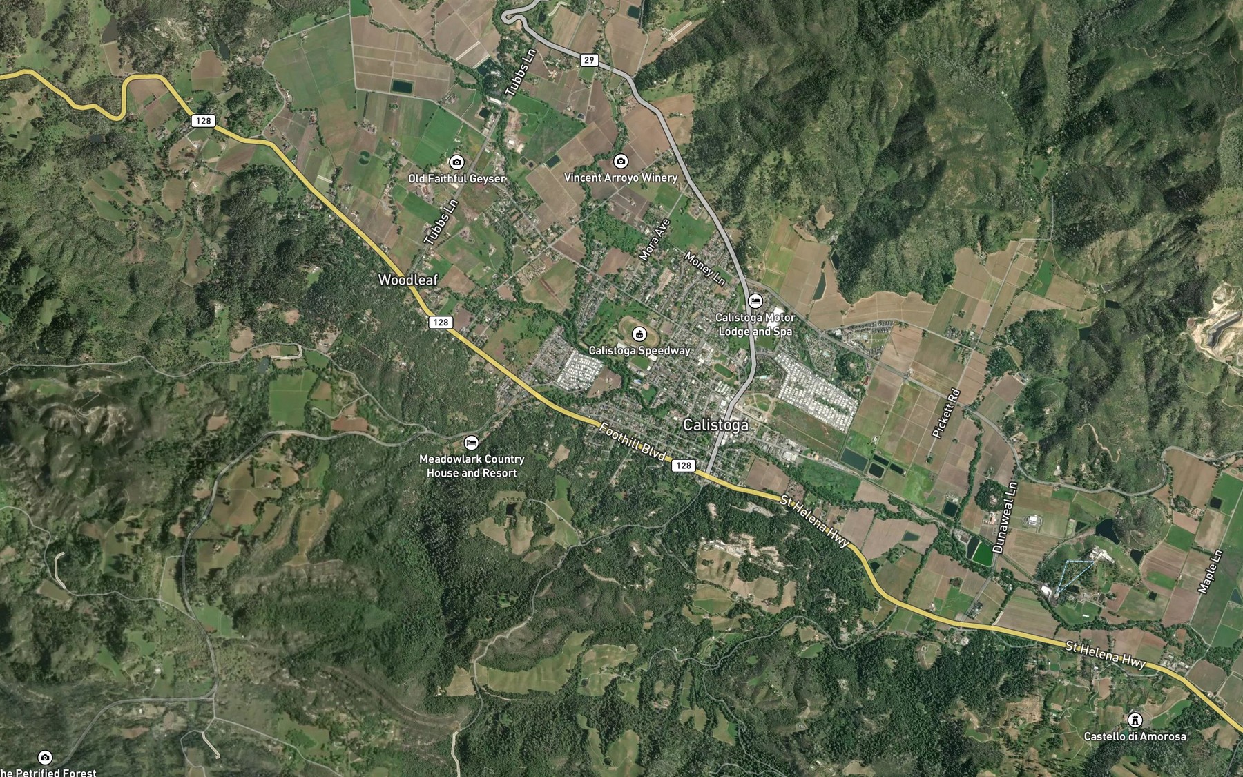 Satellite map of the Cyrus Creek