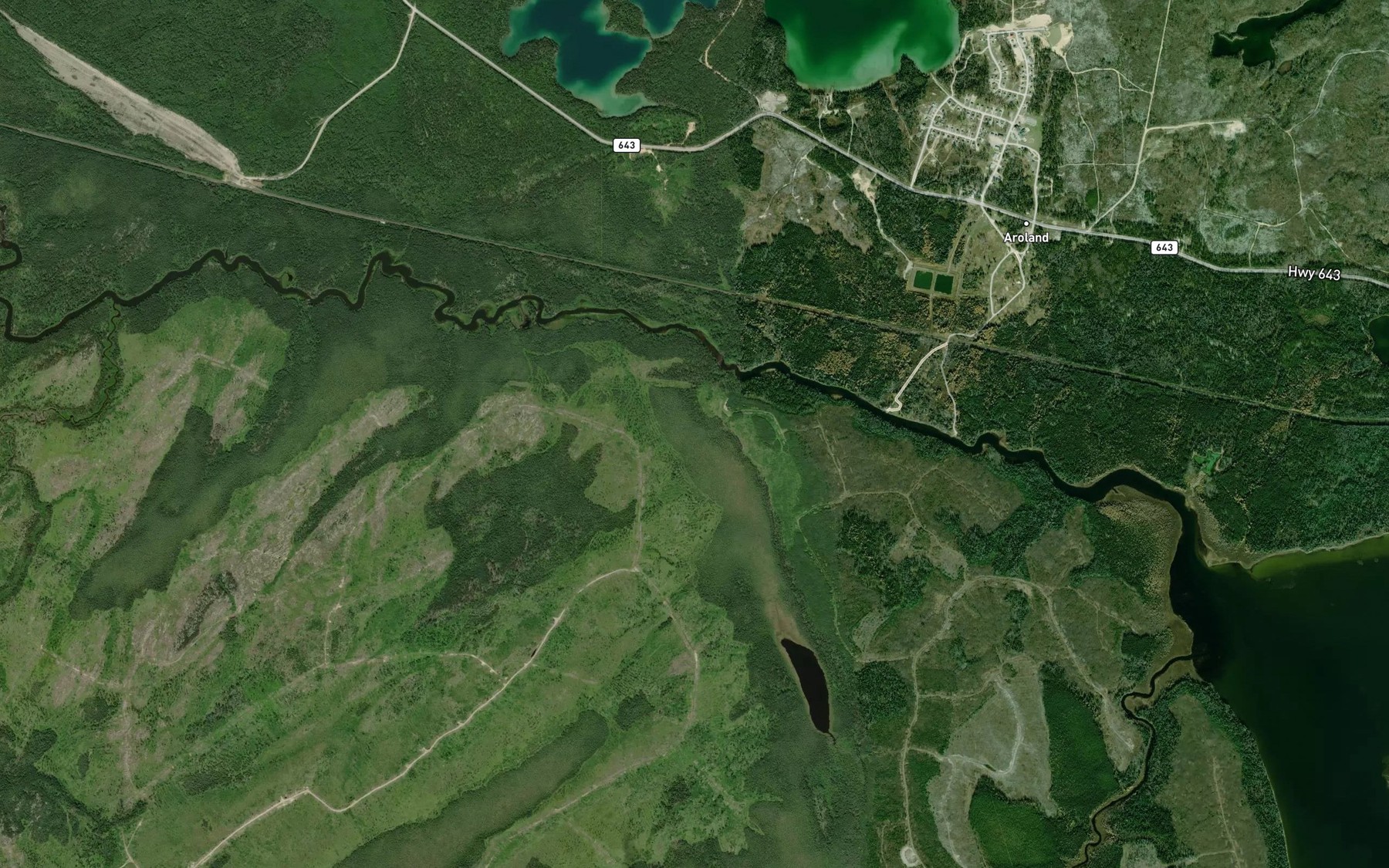 Satellite map of the Wawong Creek