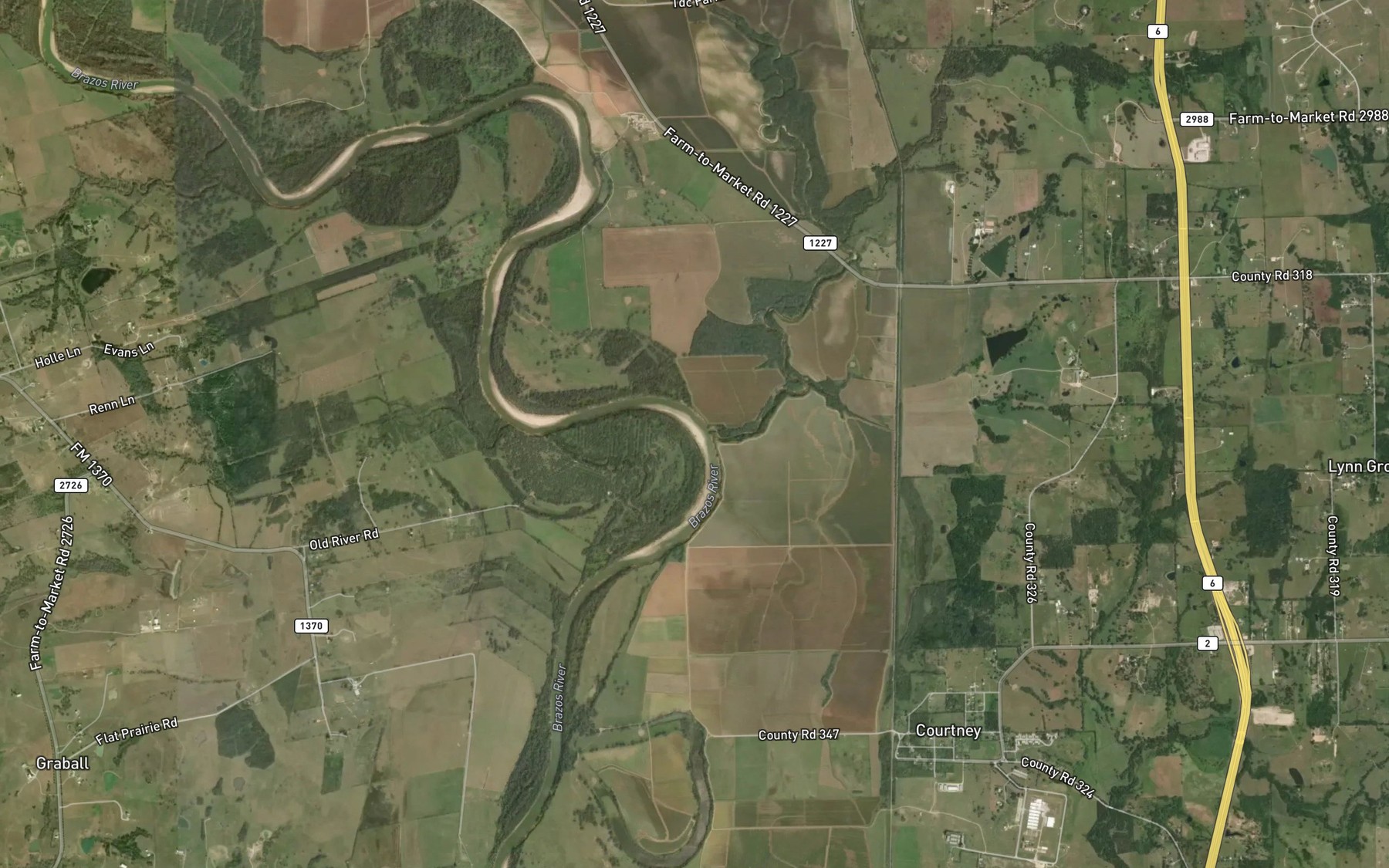 Satellite map of the Grassy Creek