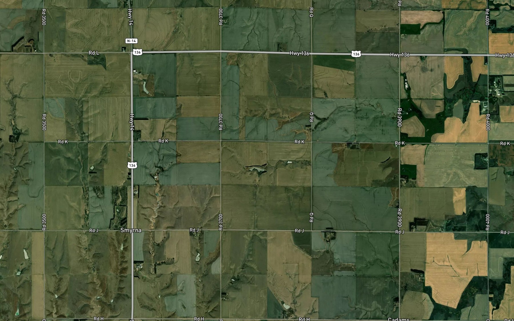 Satellite map of the Corman Reservoir