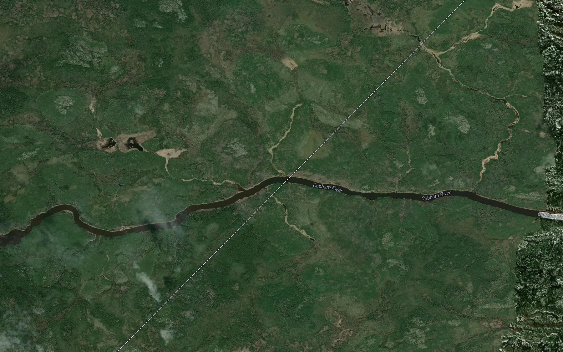 Satellite map of the Cobham River