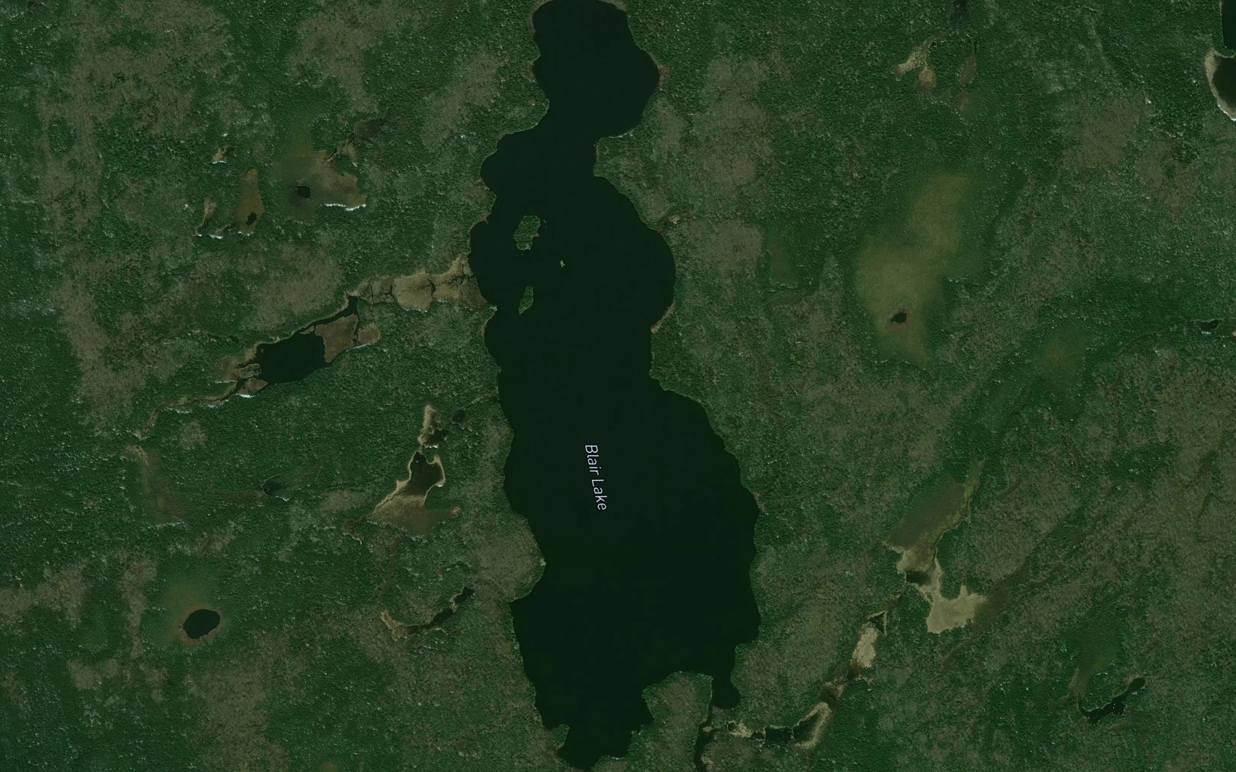 Satellite map of the Blair Lake
