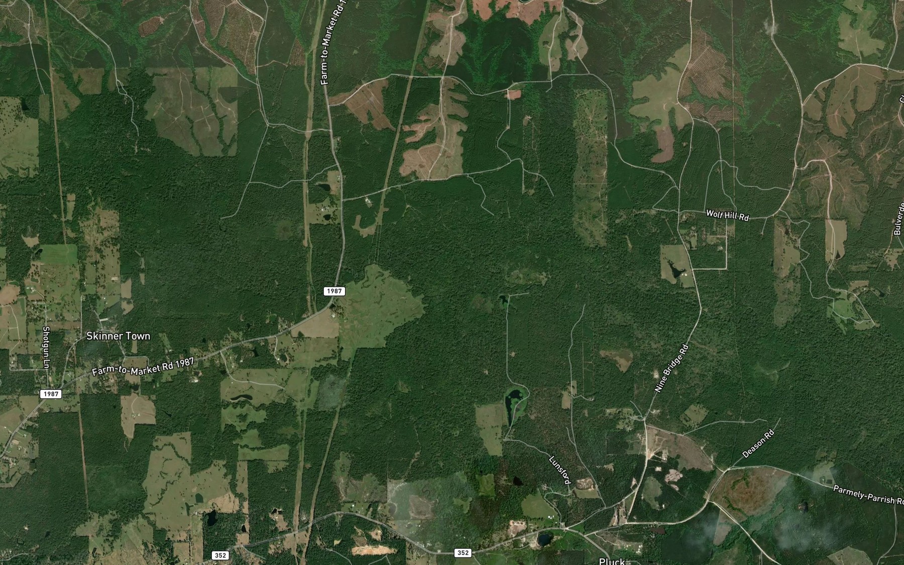 Satellite map of the McManus Creek