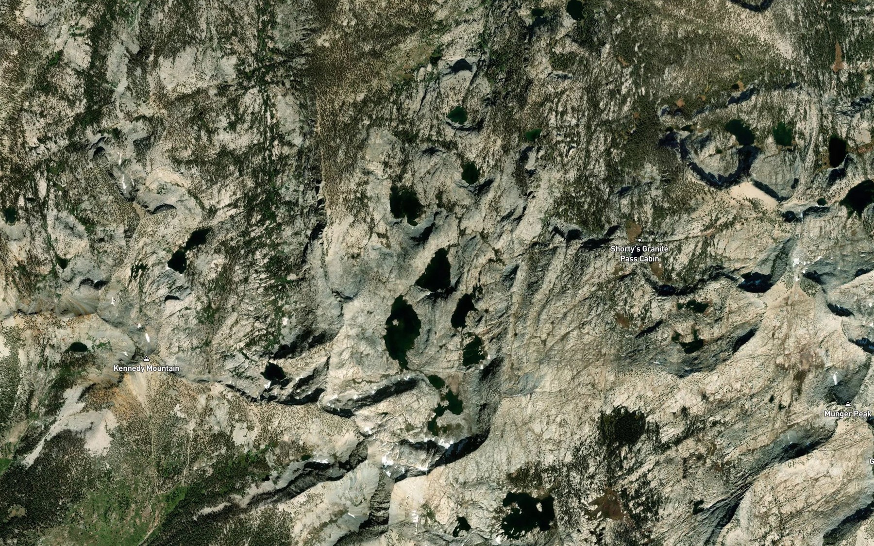 Satellite map of the Volcanic Lakes