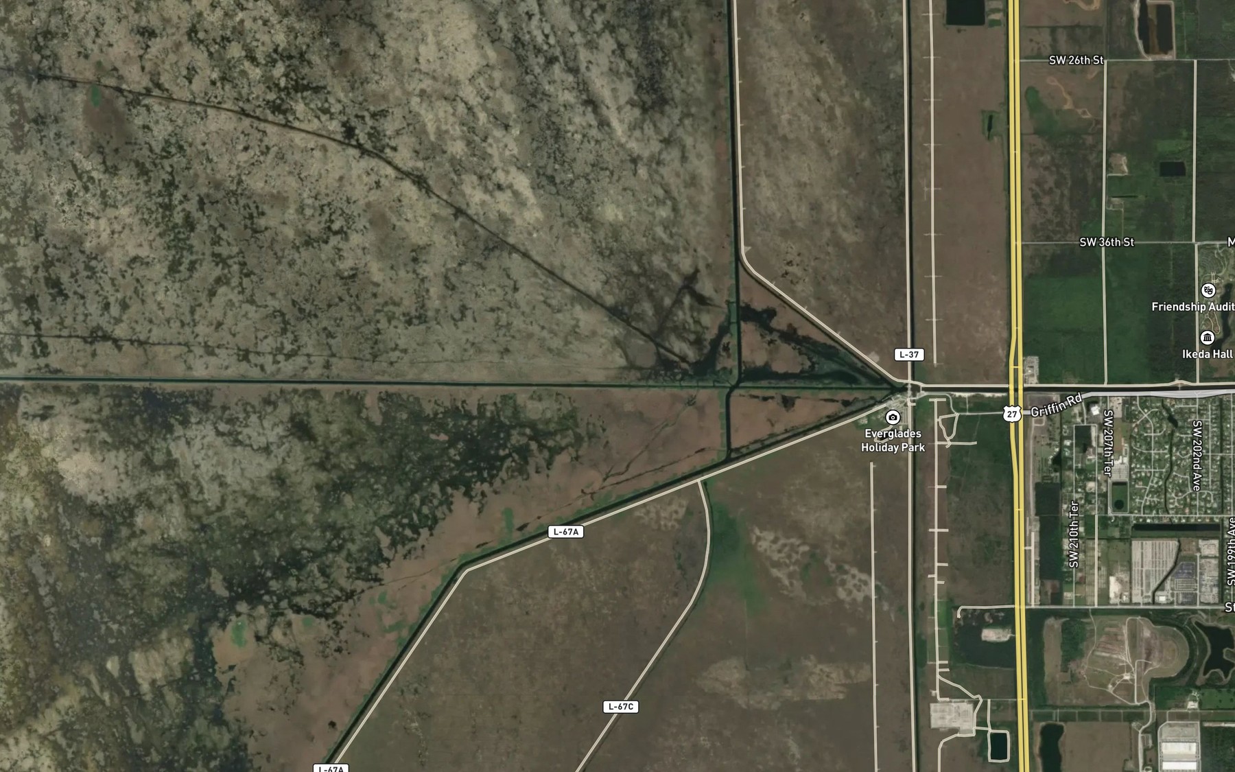 Satellite map of the South New River Canal