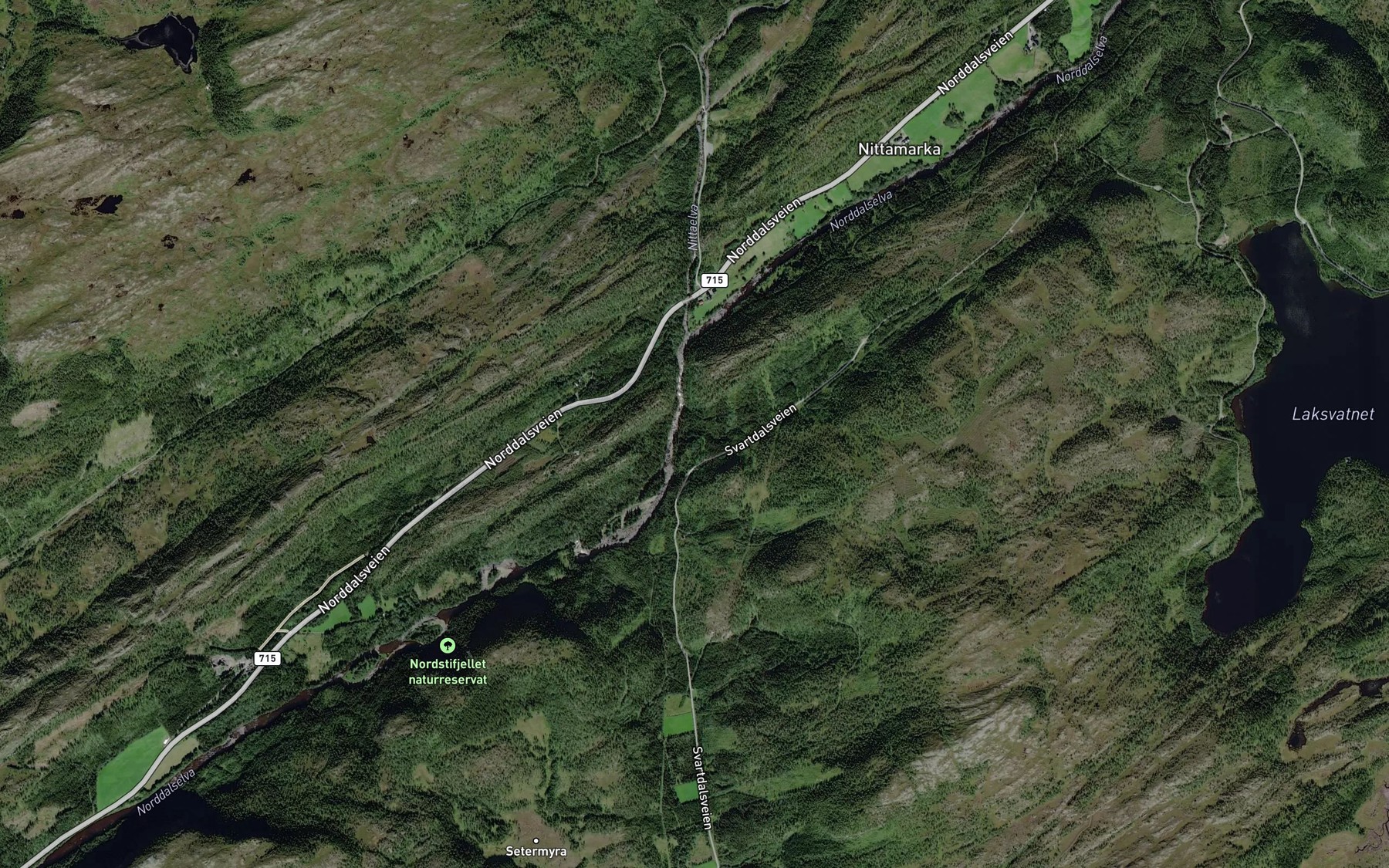Satellite map of the Svartdalsbekken