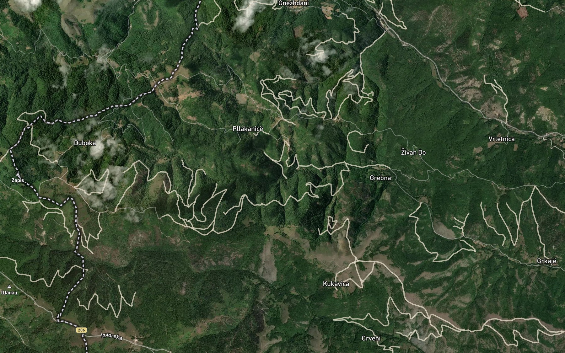 Satellite map of the Lumi Pllakonice