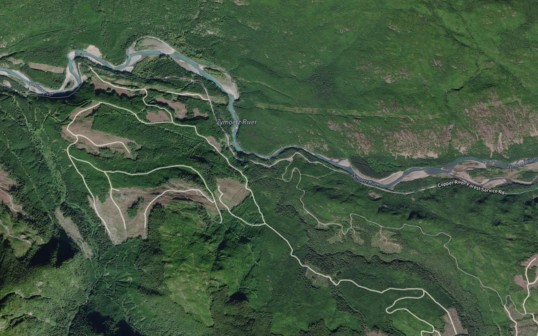 Satellite map of the Mattson Creek
