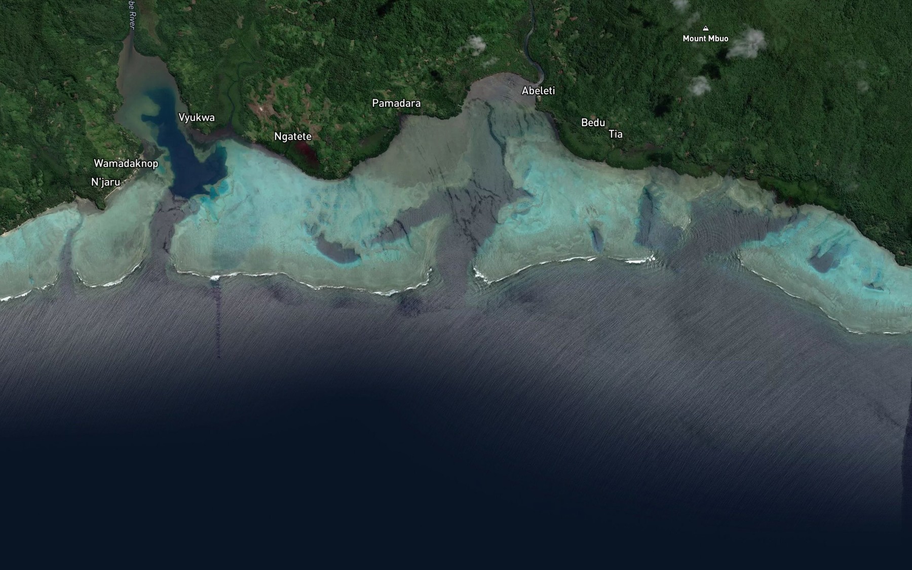 Satellite map of the Gware Passage