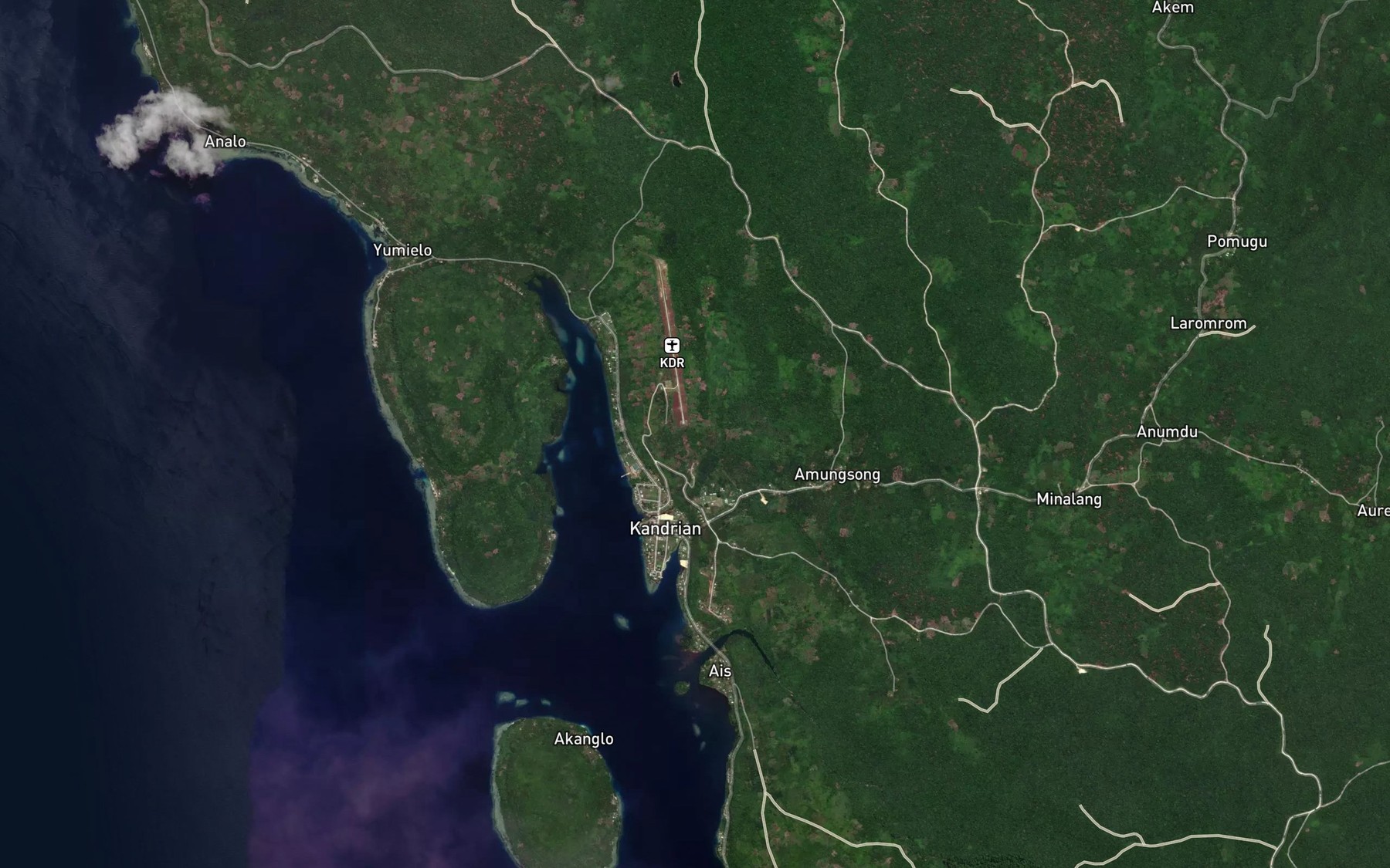 Satellite map of the Arung Bay